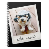 Sofortrahmen für benutzerdefiniertes Foto Schwarz Notizblock (Vorderseite)