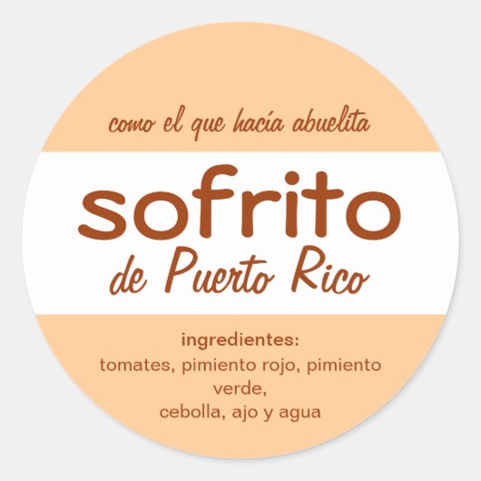 Sofrito Puerto Rico Runder Aufkleber (Vorderseite)