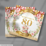 Soft 80th Birthday Guest Book Boho Balloon Sparkle Gästebuch<br><div class="desc">Feiern Sie 80 wunderbare Jahre mit unserem Boho Blush Floral & Gold Glitzer 80. Geburtstag Gästebuch für Wünsche. Dieses Gästebuch mit zartem Aquarell, festlichen Rosa- und Goldballons und glitzernden Goldakzenten ist der perfekte Weg, um von Freunden und der Glitzer-Familie herzliche Botschaften und Erinnerungen zu erfassen. Das elegante Boho-Design bringt Charme...</div>