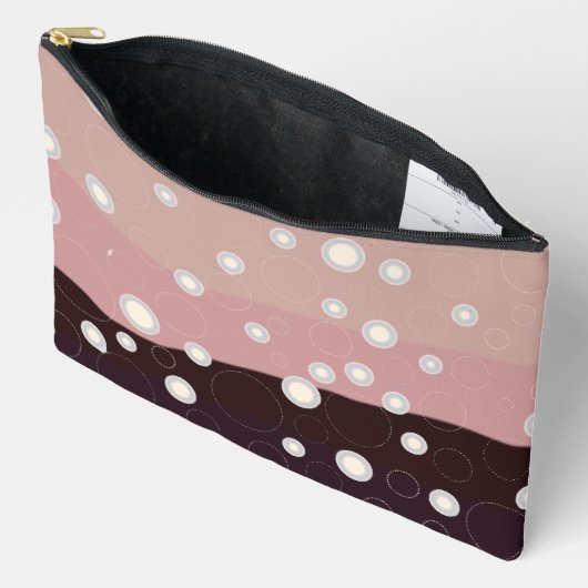 Soft Abstract Waves & Bubbles – Modern Minimalist Zubehörtasche (Offen)