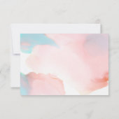 *~* Soft Abstrakt Coral Aqua Wedding Insert RSVP Karte (Rückseite)