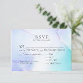 *~* Soft Abstrakt Lavendel Mint Wedding RSVP Karte (Stehend Vorderseite)