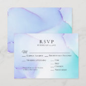 *~* Soft Abstrakt Lavendel Mint Wedding RSVP Karte (Vorne/Hinten)