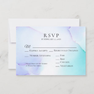 *~* Soft Abstrakt Lavendel Mint Wedding RSVP Karte