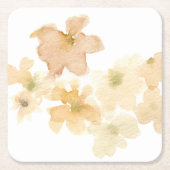 *~* Soft Abstrakt Peach Beige Floral Wasserfarbe Rechteckiger Pappuntersetzer (Vorderseite)