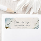 Soft Abstrakt Watercolor Blue Gold Beachy Adresse (Insitu)