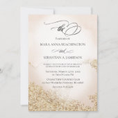 *~* Soft Abstrakt Watercolor Gold Blush Wedding Einladung (Vorderseite)
