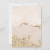 *~* Soft Abstrakt Watercolor Gold Blush Wedding Einladung (Rückseite)