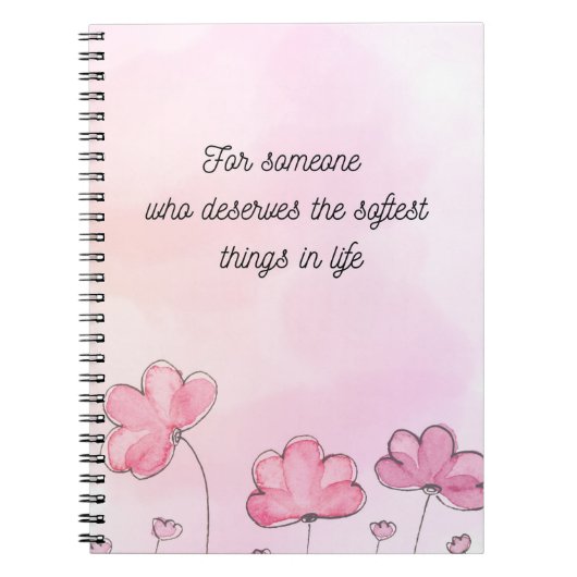 Soft Aesthetic Floral Notebook Cute Journal Notizblock (Vorderseite)
