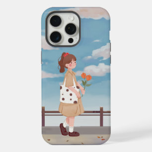 Soft Aesthetic Girl with Rose Phone Case iPhone 15 Pro Max Hülle
