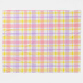 Soft and Cozy Pastel Plaid Pink Lavender Yellow Fleecedecke (Vorderseite (Horizontal))