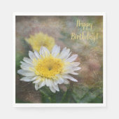 Soft and Dreamy Daisy Birhday Serviette (Vorderseite)