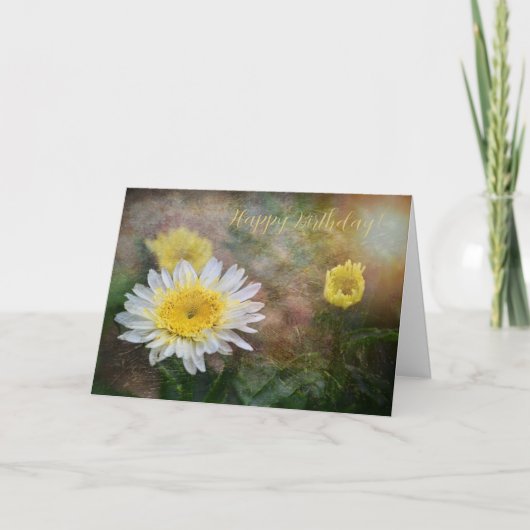Soft and Dreamy Daisy Birthday Karte (Vorderseite)