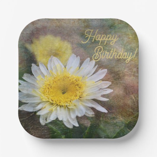 Soft and Dreamy Daisy Birthday Pappteller (Vorderseite)