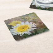 Soft and Dreamy Daisy Birthday Square Untersetzer (angewinkelt)