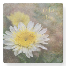 Soft and Dreamy Daisy Inspiration Stone Untersetze
