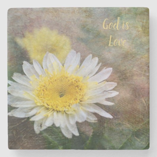 Soft and Dreamy Daisy Inspiration Stone Untersetze Steinuntersetzer (Vorderseite)