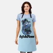 Soft and Fierce Dragon blau Schürze (Getragen)