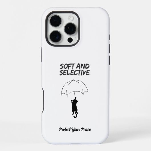 Soft and Selective – Custom Text Cat iPhone Case Hülle (Rückseite)