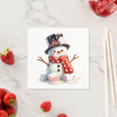 Soft and Sweet Marshmallow Snowman Leckerei Serviette (Beispiel)
