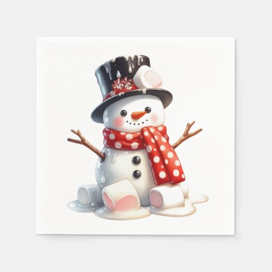 Soft and Sweet Marshmallow Snowman Leckerei Serviette (Vorderseite)