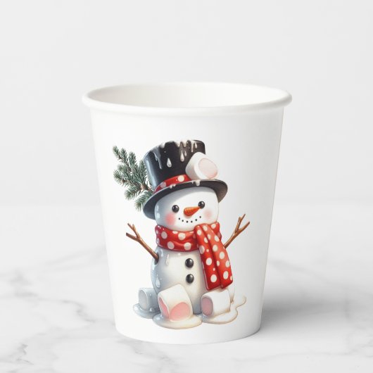 Soft and Sweet Marshmallow Snowman Pappbecher (Rückseite)