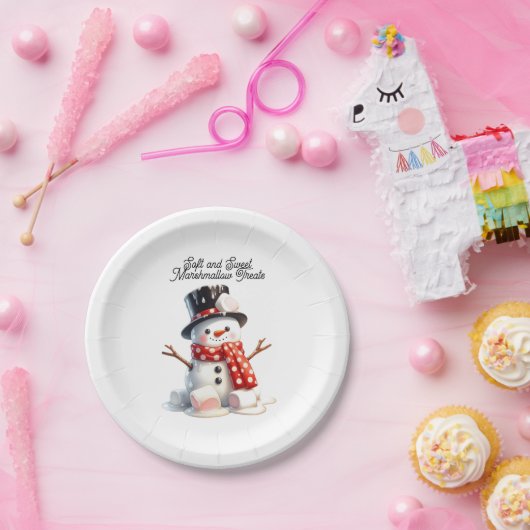 Soft and Sweet Marshmallow Snowman Pappteller (Party)