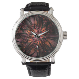 Soft and tenderderness Fraktal Fantasy Blume Armbanduhr