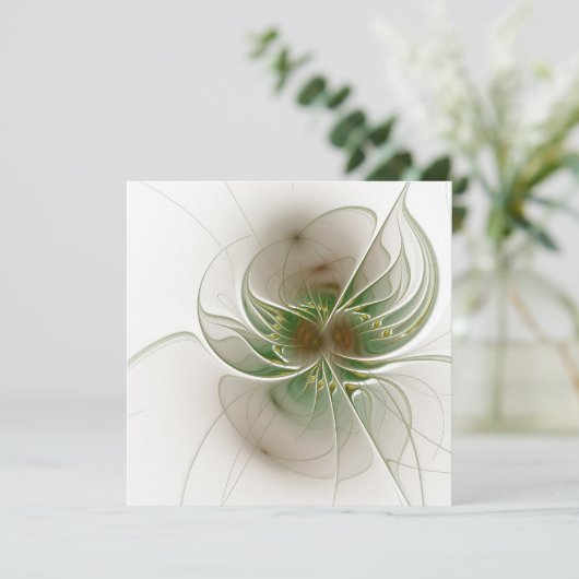 Soft and tenderderness Fraktal Fantasy Blume Dankeskarte (Stehend Vorderseite)