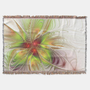 Soft and tenderderness Fraktal Fantasy Blume Decke