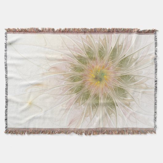 Soft and tenderderness Fraktal Fantasy Blume Decke (Vorderseite)