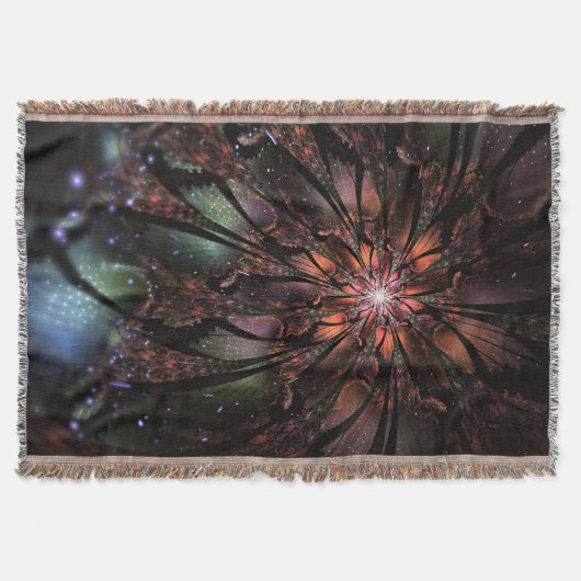 Soft and tenderderness Fraktal Fantasy Blume Decke (Vorderseite)