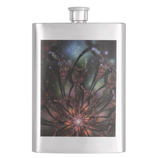 Soft and tenderderness Fraktal Fantasy Blume Flachmann (Vorderseite)