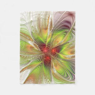 Soft and tenderderness Fraktal Fantasy Blume Fleecedecke
