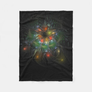 Soft and tenderderness Fraktal Fantasy Blume Fleecedecke