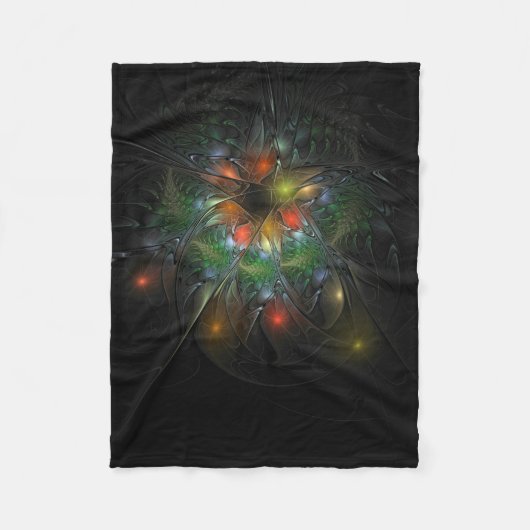 Soft and tenderderness Fraktal Fantasy Blume Fleecedecke (Vorderseite)