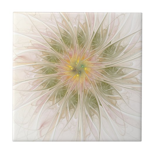 Soft and tenderderness Fraktal Fantasy Blume Fliese (Vorderseite)