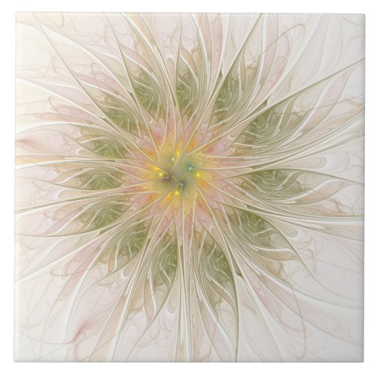 Soft and tenderderness Fraktal Fantasy Blume Fliese (Vorderseite)