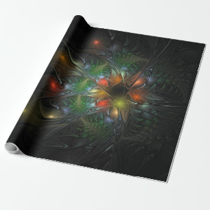 Soft and tenderderness Fraktal Fantasy Blume Geschenkpapier