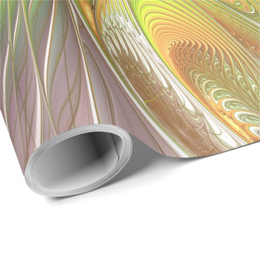 Soft and tenderderness Fraktal Fantasy Blume Geschenkpapier (Rolleneckpunkt)