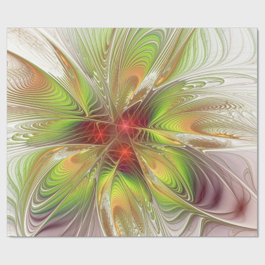 Soft and tenderderness Fraktal Fantasy Blume Geschenkpapier (Flach)