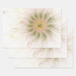 Soft and tenderderness Fraktal Fantasy Blume Geschenkpapier Set
