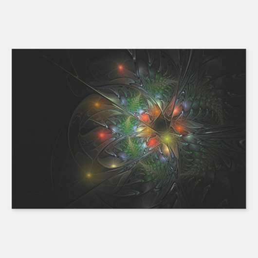 Soft and tenderderness Fraktal Fantasy Blume Geschenkpapier Set (Vorderseite 2)