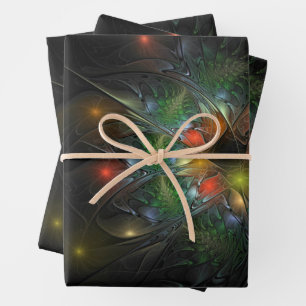 Soft and tenderderness Fraktal Fantasy Blume Geschenkpapier Set