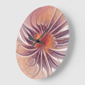 Soft and tenderderness Fraktal Fantasy Blume Große Wanduhr (Winkel)