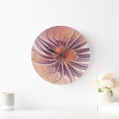 Soft and tenderderness Fraktal Fantasy Blume Große Wanduhr (Zuhause)