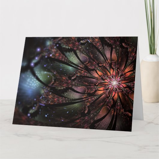 Soft and tenderderness Fraktal Fantasy Blume Karte (Vorderseite)