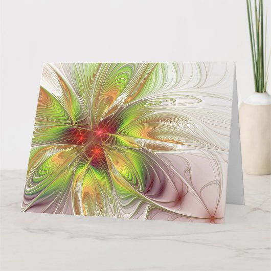 Soft and tenderderness Fraktal Fantasy Blume Karte (Vorderseite)