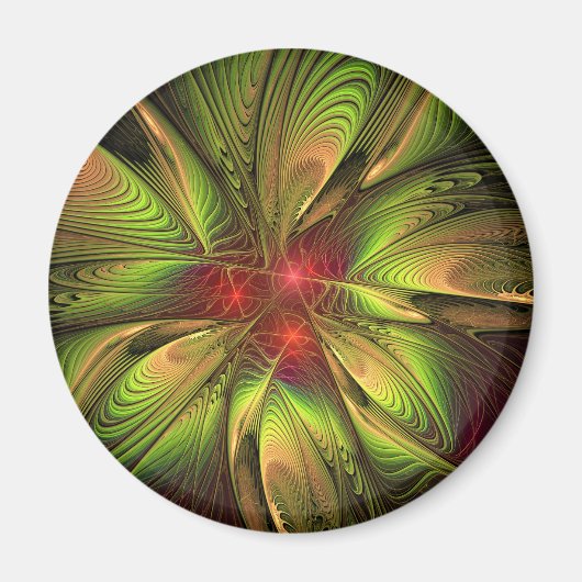 Soft and tenderderness Fraktal Fantasy Blume Magnet (Vorne)