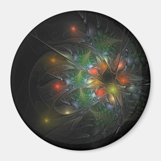Soft and tenderderness Fraktal Fantasy Blume Magnet (Vorne)